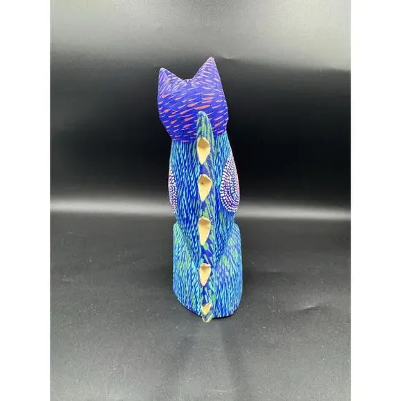 Mexican Oaxaca Folk Art Wood Carved Painted Animal Igor Garcia Alebrije Felidae - Picture 6 of 9